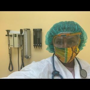 Face Mask with Shield Kente Ethnic print facemask